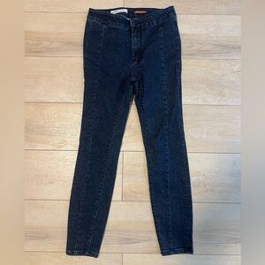 Anthropologie Pilcro Classic Blue Jeans Sz 27 with Gold Sparkle Detail